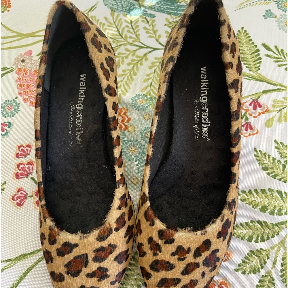 Walking Cradles Leather Cheetah Fur Wedge. 8 1/2 W. Never worn.
